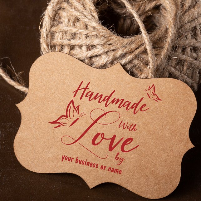 Carimbo De Borracha Butterflies on a Handmade with Love Quote (Criador carregado)