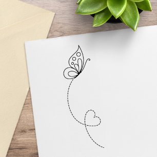 Carimbo De Borracha Butterfly Heart - Color Me