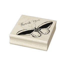 Carimbo De Borracha Butterfly Thank You Ink Stamp 