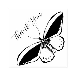 Carimbo De Borracha Butterfly Thank You Ink Stamp 
