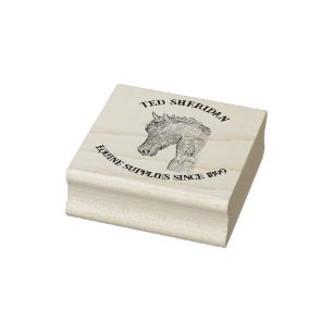 Carimbo De Borracha Cabeça de cavalo tradicional vintage negócios real