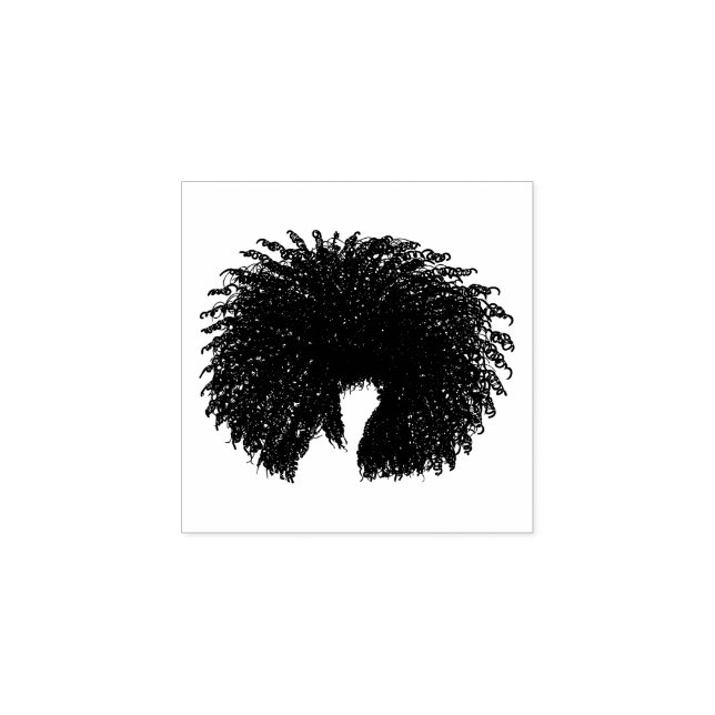 Carimbo De Borracha Cabelo Afro Preto Crespo (Impressão)