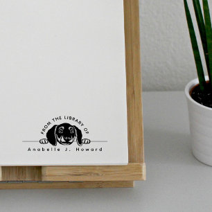 Carimbo De Borracha Cachorro Bonito da Biblioteca de Nome Personalizad