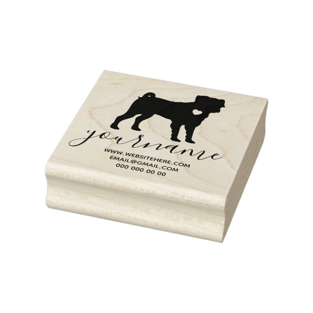 Carimbo De Borracha Cachorro Cachorro Mops Pug (Carimbo)