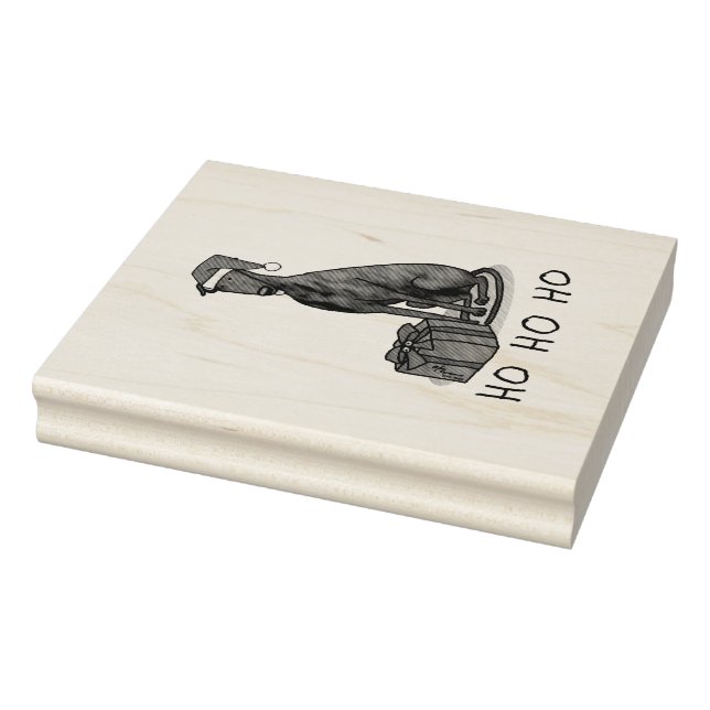 Carimbo De Borracha Cachorro de Greyhound (Bindle) de Natal (Carimbo)