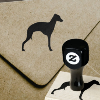 Carimbo De Borracha Cachorro Italiano Raça Silhouette Iggy
