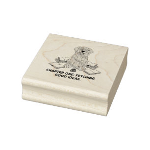 Carimbo De Borracha Cachorro Sabio Retriever Dourado Suave Grafismo Ti
