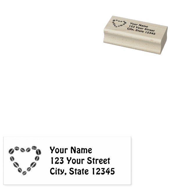 Carimbo De Borracha Café Amor Café Bean Heart (Carimbado)