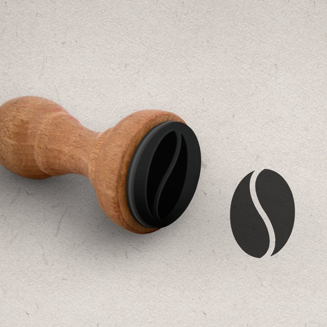 Carimbo De Borracha Café BEAN para cartão de fidelidade de Cartões de  (Black coffe bean minimal rubber stamp for coffee bar, coffee shop cafeteria punch card fidelity card)