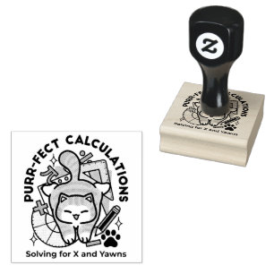 Carimbo De Borracha Cálculos Perfeitos – Design de Gato de Matemática