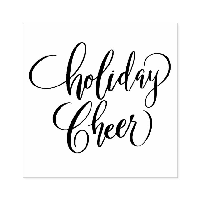Carimbo De Borracha Caligrafia de Pincel Cheer Holiday (Impressão)
