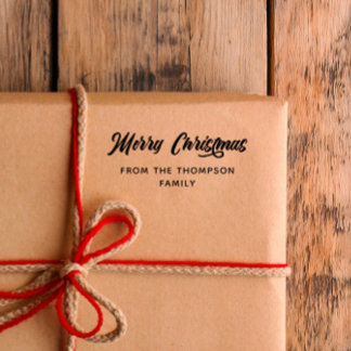 Carimbo De Borracha Caligrafia Negra Feliz Natal De