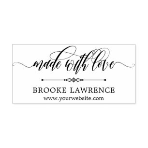 Carimbo De Borracha Caligrafia suave feita com amor - Adicione seu nom