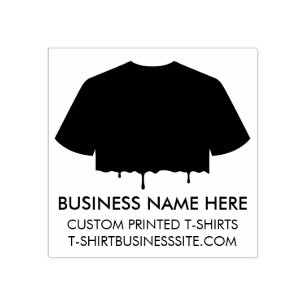Carimbo De Borracha Camiseta Preta Roupas Vestuário Impressão Negócios