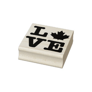 Carimbo De Borracha Canadá Maple Leaf Love