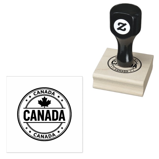 Carimbo De Borracha Canada Text Logo Jet Black Ink Clean Perfect Sharp (Carimbado)