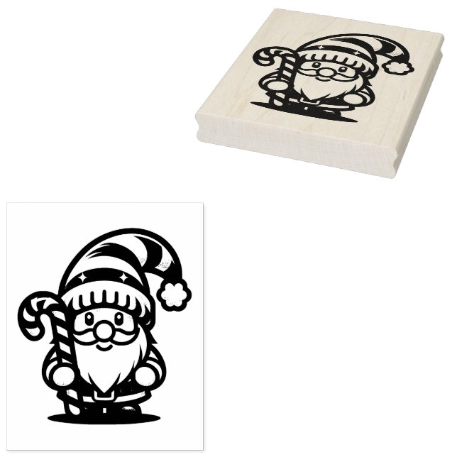Carimbo De Borracha Candy Candy do Gnomo de Natal (Carimbado)