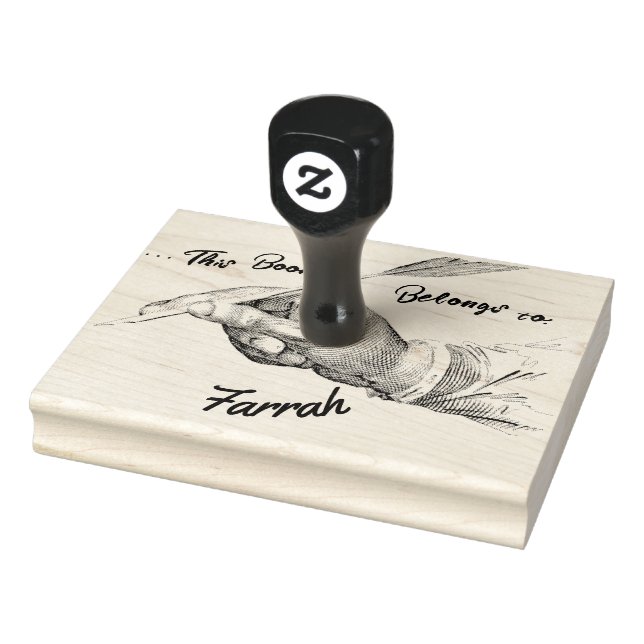 Carimbo De Borracha Caneta de pena escrita nome | Selo de tinta de pro (Carimbo)