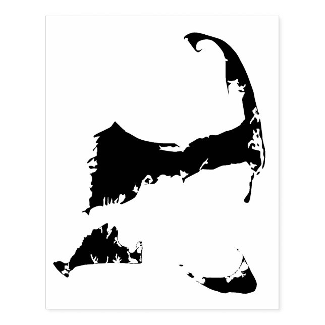 Carimbo De Borracha Cape Cod, Nantucket e o Mapa do Vineyard de Martha (Impressão)