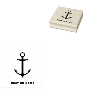 Carimbo De Borracha Capitão Capitão Anchor Náutico Nome do Barco