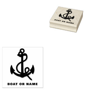 Carimbo De Borracha Capitão Capitão Anchor Náutico Nome do Barco