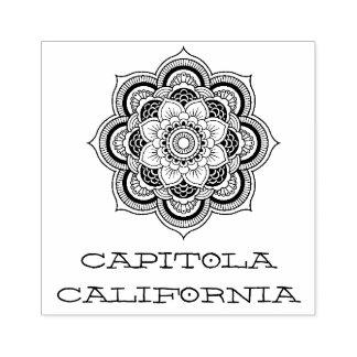 Carimbo De Borracha Capitola California Mandala