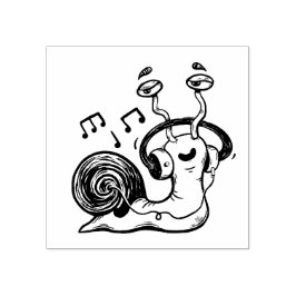 Carimbo De Borracha Caracol Ouvindo Música Caracol
