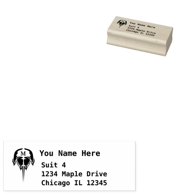 Carimbo De Borracha Caranguejo de Ferradura no Estilo de Tatuagem Trib (Carimbado)