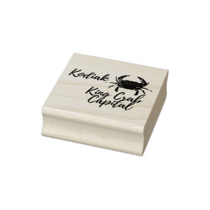 Carimbo De Borracha Caranguejo Kodiak Capita Wood Art Stamp