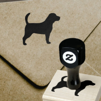 Carimbo De Borracha Carneiro de Beagle Dog Silhouette Stamp
