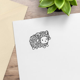 Carimbo De Borracha Carneiro de Ovelha Pequena com Cabelo Crespo 1x1