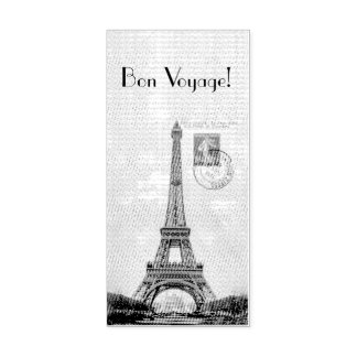 Carimbo De Borracha Cartão Postal Selado Torre Eiffel Vintage