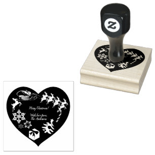 Carimbo De Borracha Cartaz De Arte Da Madeira Em Forma De Coração De p