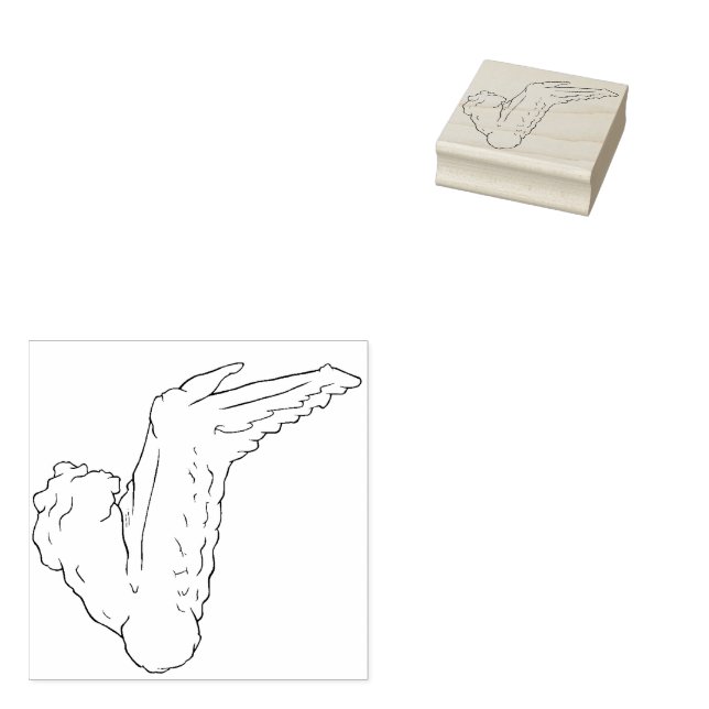 Carimbo De Borracha Cartaz de Arte de Madeira em Galinha (Carimbado)