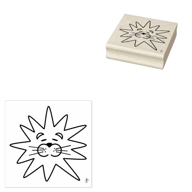 Carimbo De Borracha Cartaz de Arte de Madeira, Lion Artístico Cinto (Carimbado)