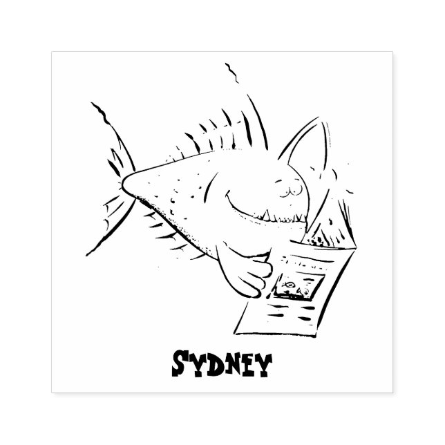 Carimbo De Borracha Cartografia de peixe-anjo (Impressão)