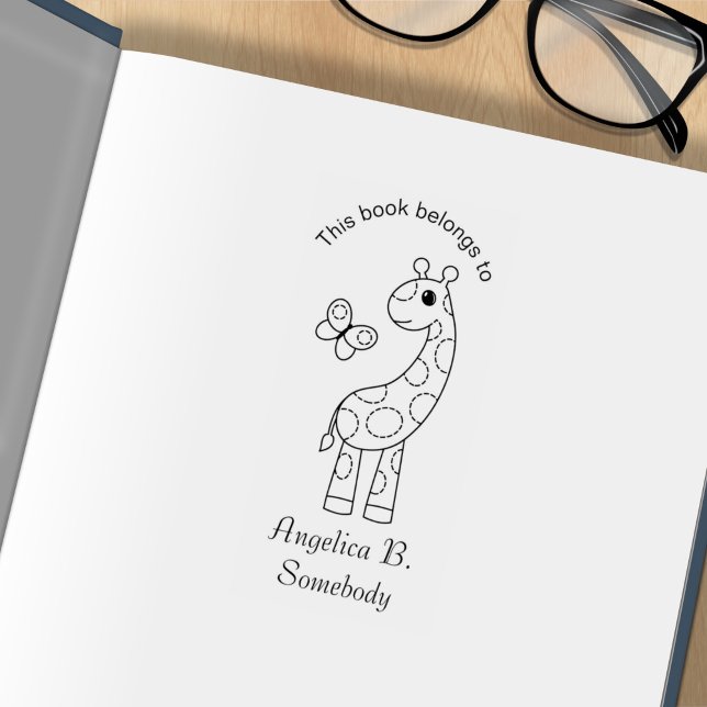 Carimbo De Borracha Cartografia Girafa e Borboleta Cor-me (Criador carregado)