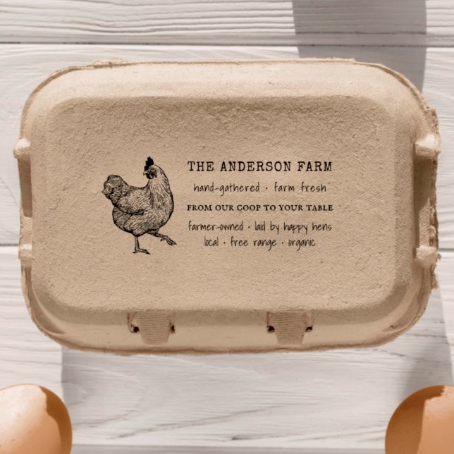 Carimbo De Borracha Cartonagem de Ovo para Fazenda da Família de Galin (Rubber Stamp Mock-up)