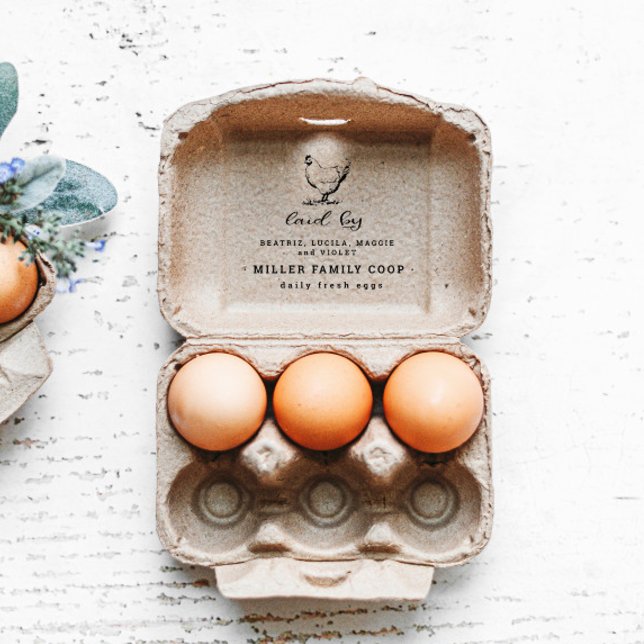 Carimbo De Borracha Cartonagem de ovos de galinha de Fazenda familiar (Criador carregado)