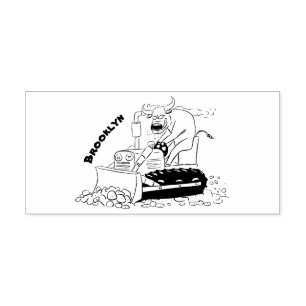 Carimbo De Borracha Cartoon buldozer engraçado