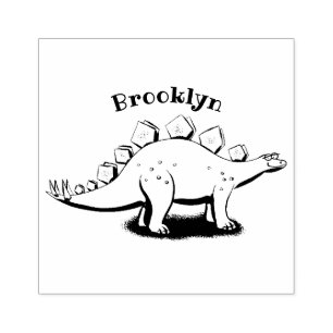 Carimbo De Borracha Cartoon de dinossauros de stegossauro engraçado