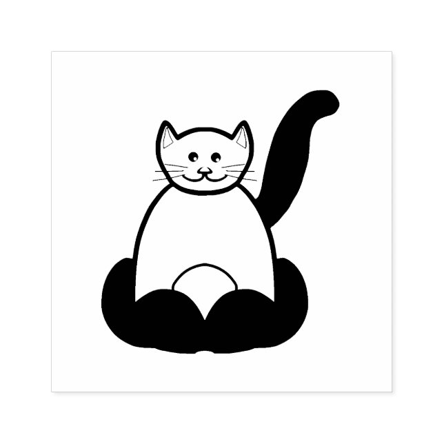 Carimbo De Borracha Cartoon de gato marrom (Impressão)