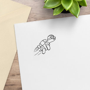 Carimbo De Borracha Cartoon Encantado Jetpack Turtle 2