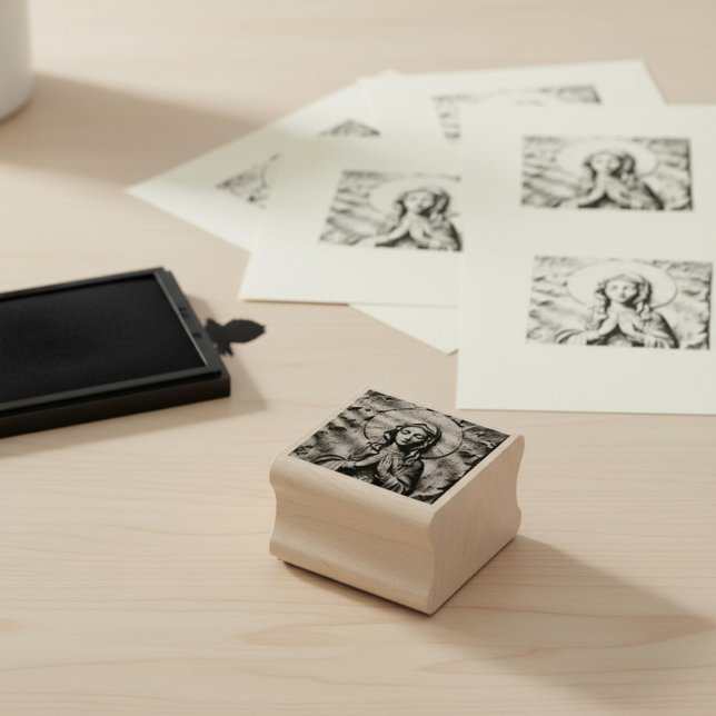 Carimbo De Borracha Carved Devotion  Wooden Mary (Criador carregado)