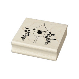 Carimbo De Borracha Casa-de-Aves com Cachorros-de-Boca-Cola