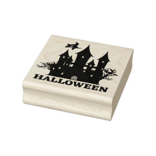 Carimbo De Borracha Casa de Halloween