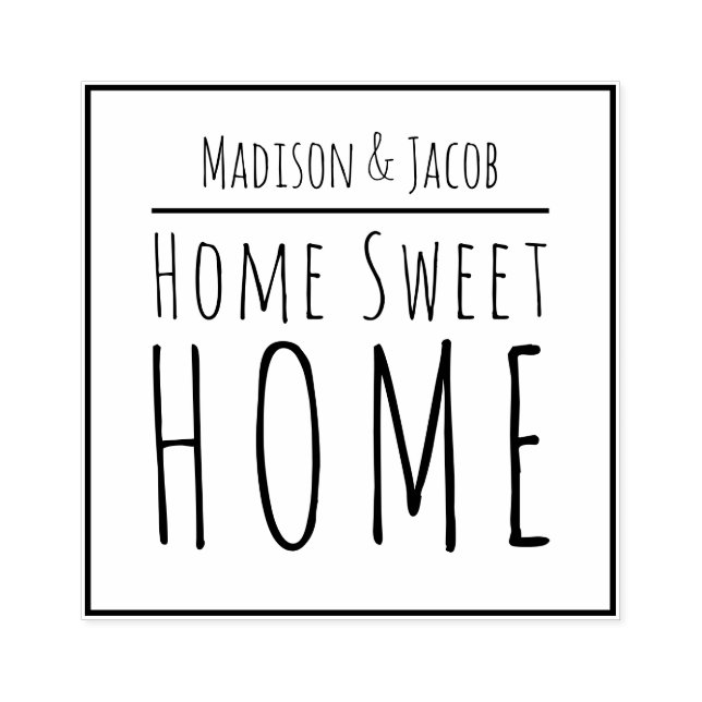 Carimbo De Borracha Casais Home Sweet Home Wood Art Stamp (Impressão)