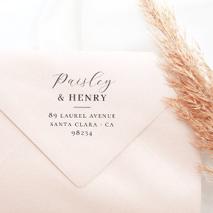 Carimbo De Borracha Casais Nomes Chic Wedding Endereço de Devolução