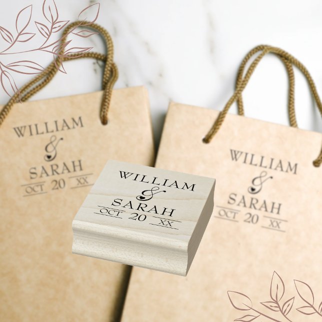 Carimbo De Borracha Casais Nomes de Novos Casos Típica Elegante Simple (Criador carregado)