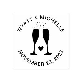 Carimbo De Borracha Casamento de Celebração de Champanhe / Personaliza